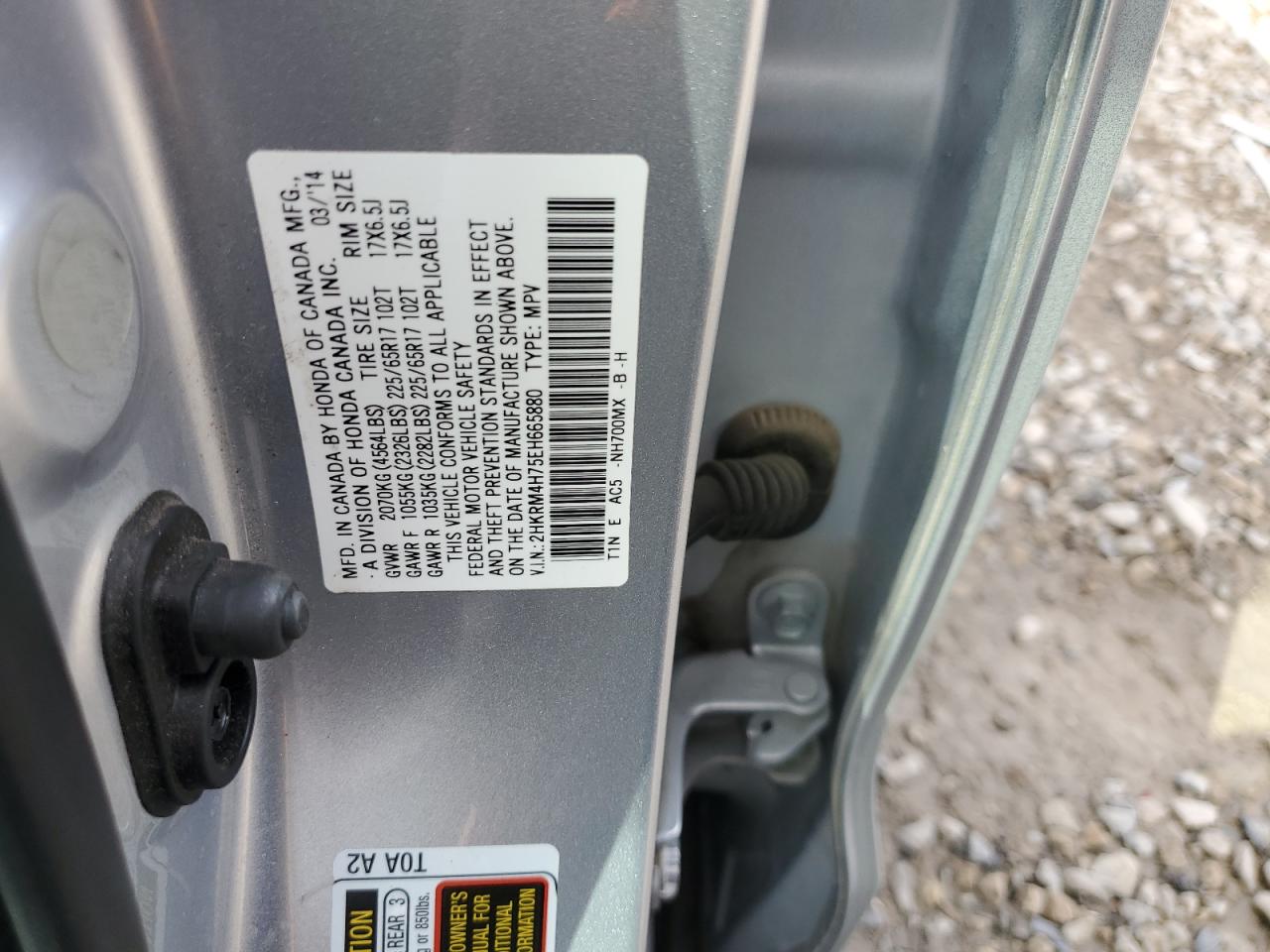 2HKRM4H75EH665880 2014 Honda Cr-V Exl