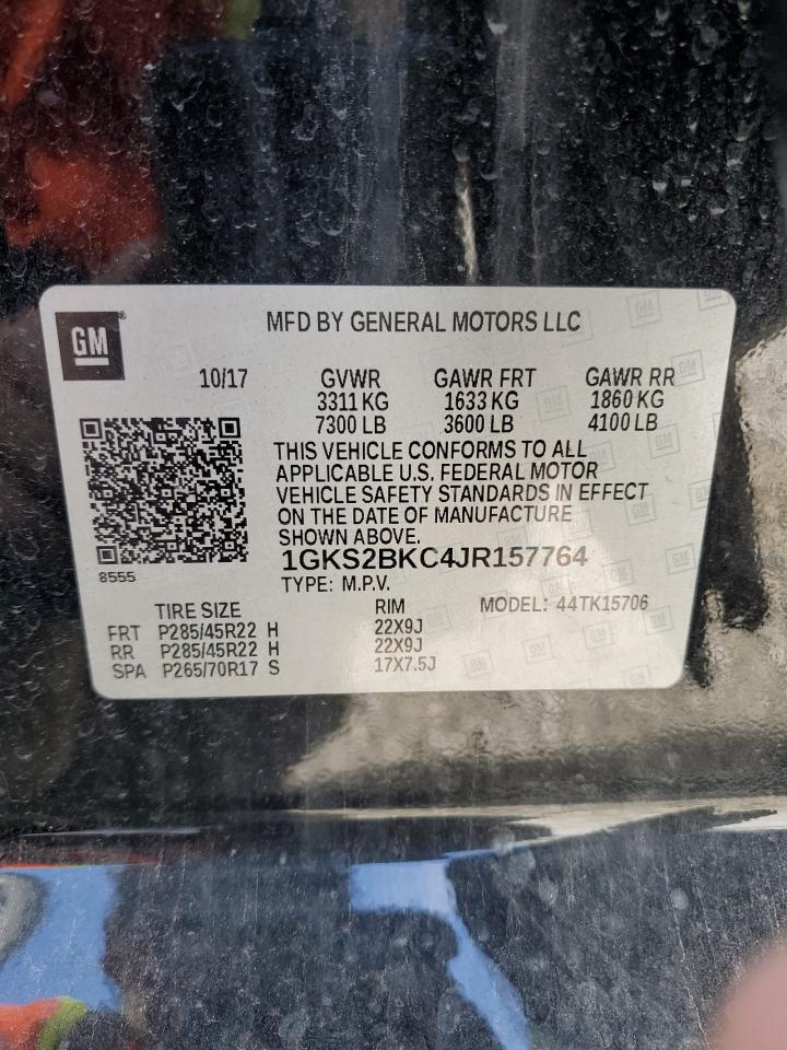 1GKS2BKC4JR157764 2018 GMC Yukon Slt