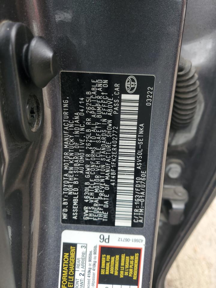 4T4BF1FK2ER402772 2014 Toyota Camry L