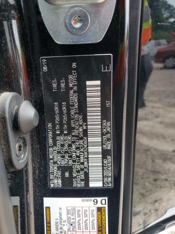 JTJBM7FX6K5240604 2019 Lexus Gx 460