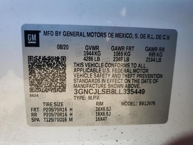 3GNCJLSB8LL335449 Chevrolet Trax 1LT 14