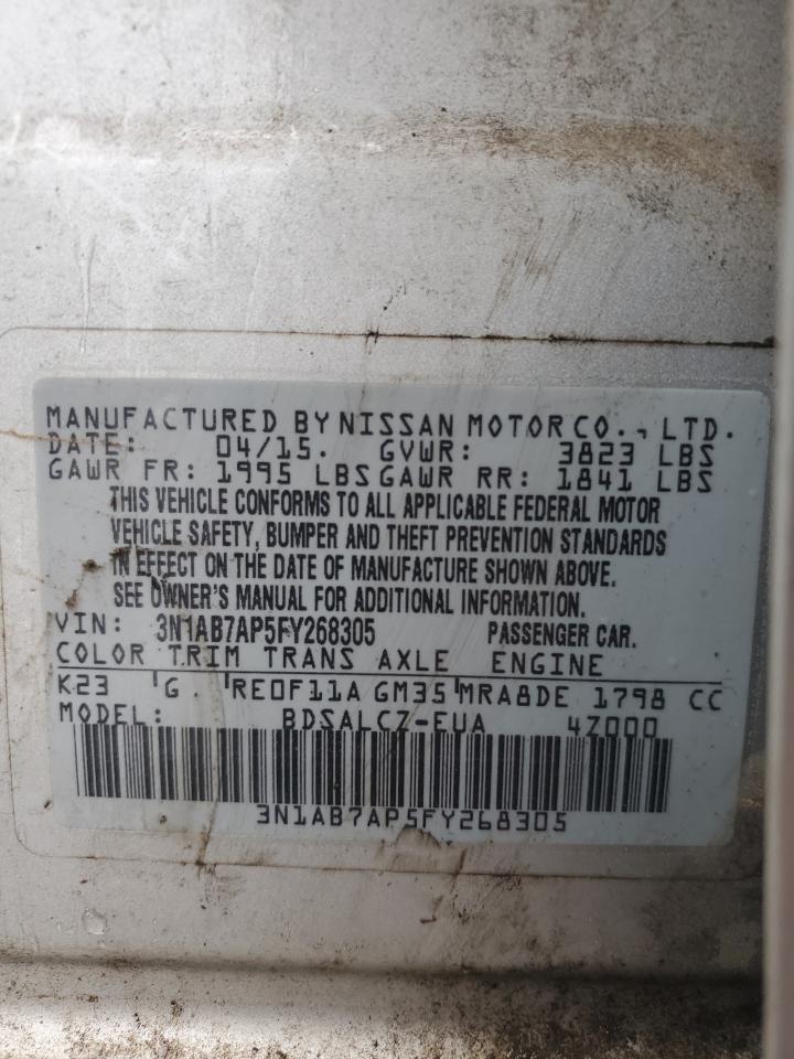 3N1AB7AP5FY268305 2015 Nissan Sentra S