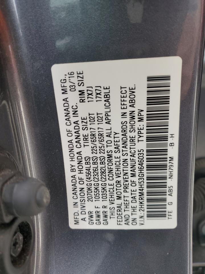 2HKRM4H53GH646035 2016 Honda Cr-V Ex