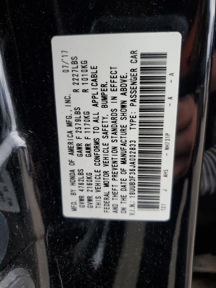 19UUB3F36JA002833 2018 Acura Tlx