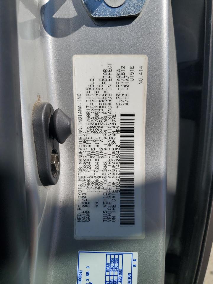 5TDZA22C14S068432 2004 Toyota Sienna Xle