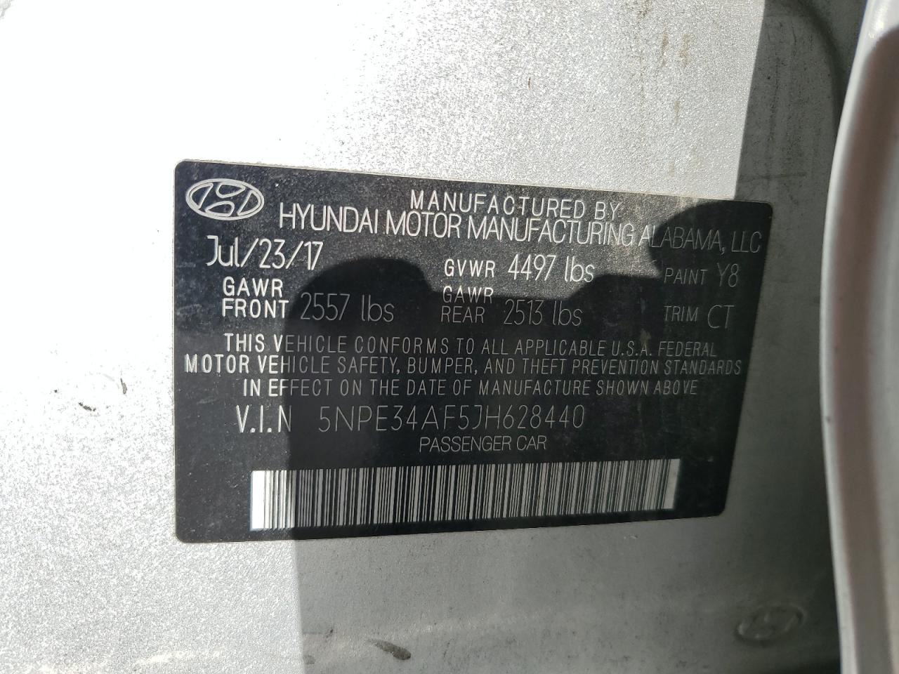 5NPE34AF5JH628440 2018 Hyundai Sonata Sport