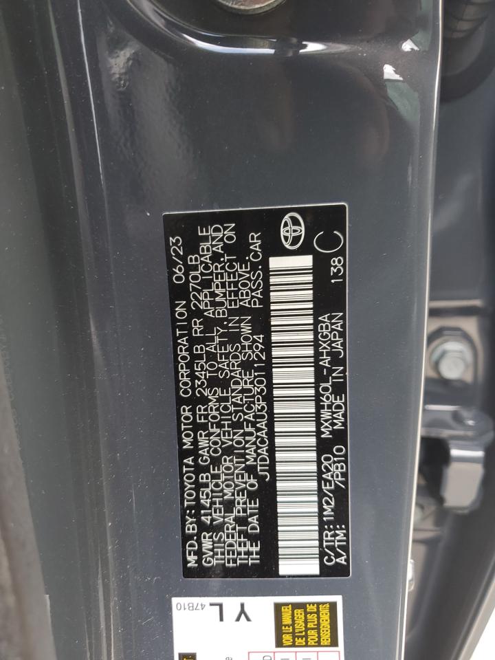 JTDACAAU3P3011294 2023 Toyota Prius Le