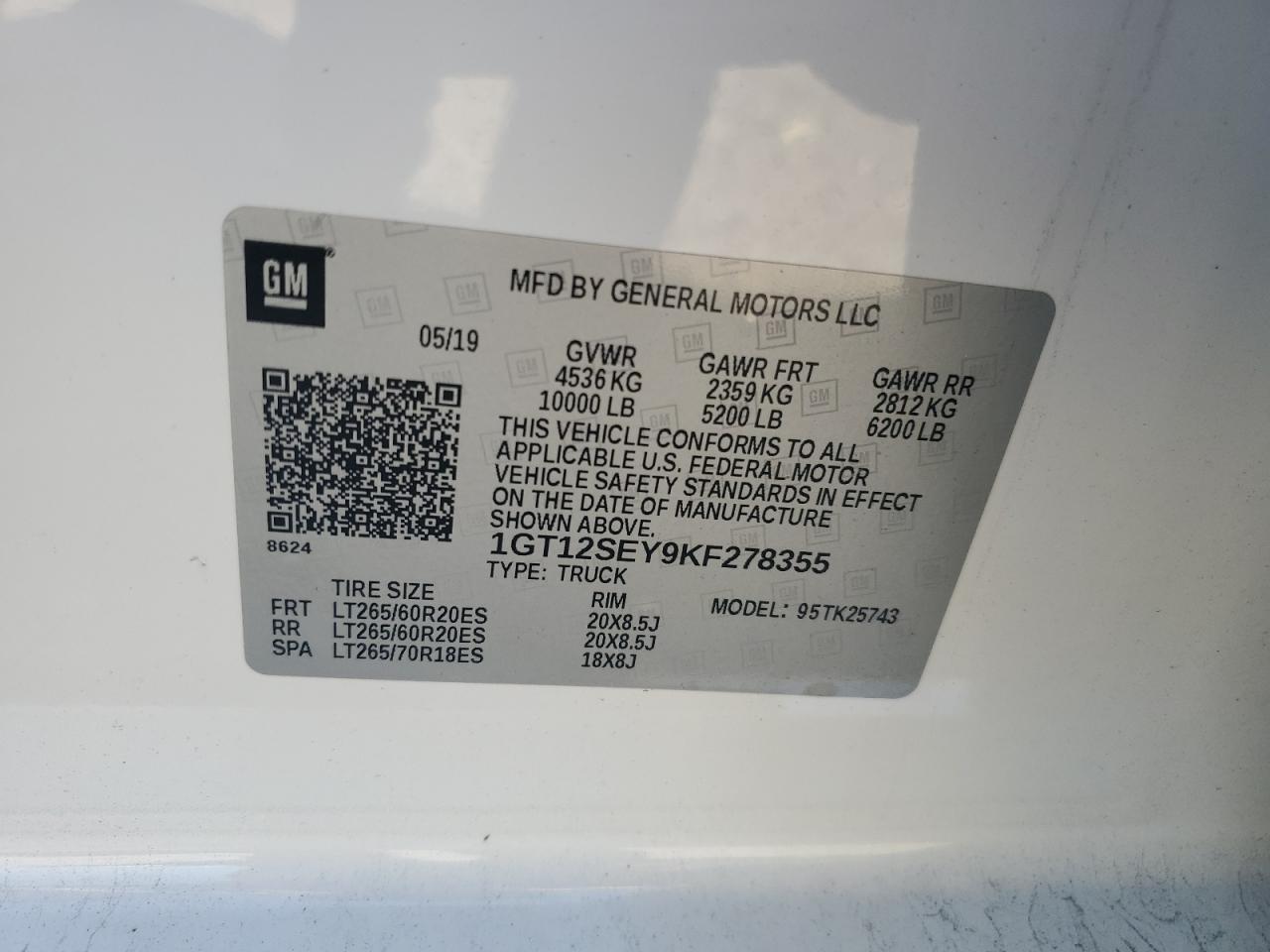 1GT12SEY9KF278355 2019 GMC Sierra K2500 Denali