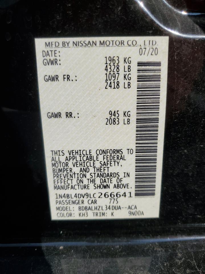 1N4BL4DV9LC266641 2020 Nissan Altima Sv