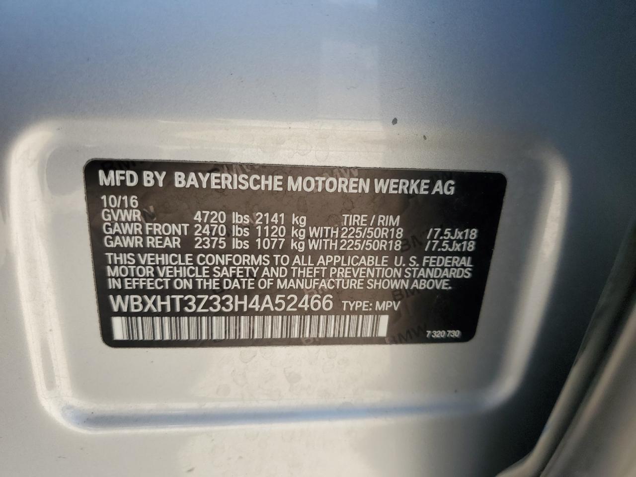 WBXHT3Z33H4A52466 2017 BMW X1 xDrive28I