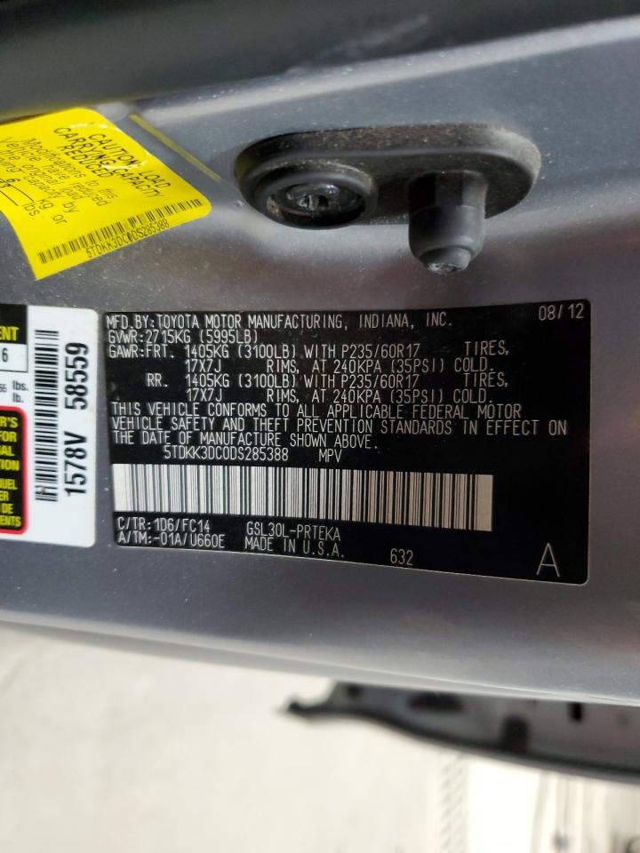 5TDKK3DC0DS285388 2013 Toyota Sienna Le