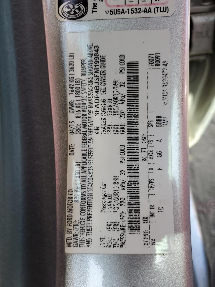 2015 Ford Fiesta Se VIN: 3FADP4BJ3FM199843 Lot: 71254654