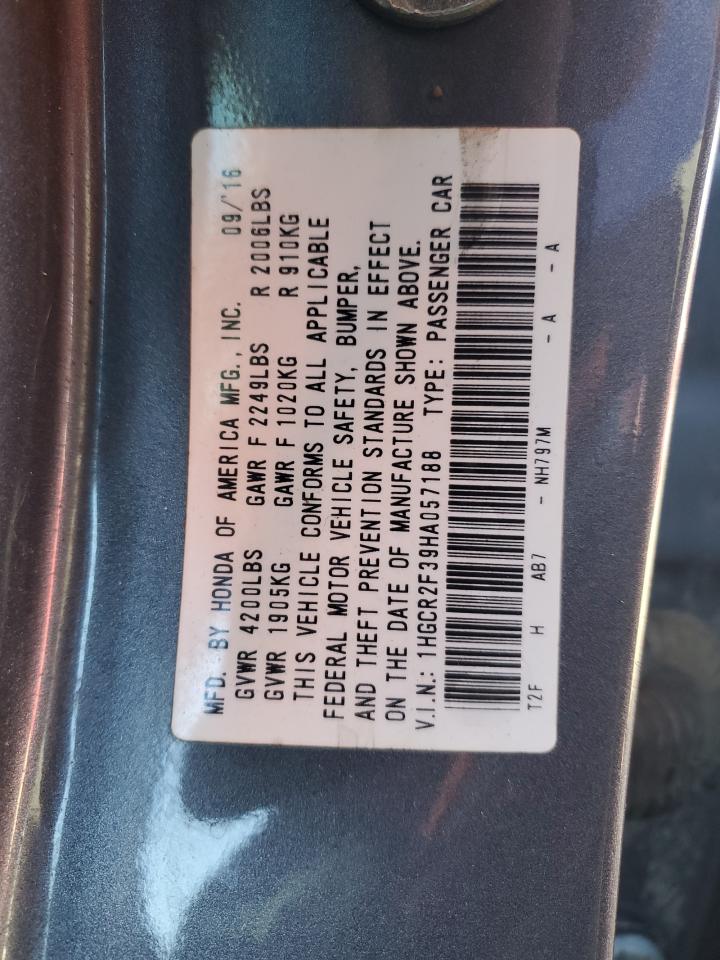 1HGCR2F39HA057188 2017 Honda Accord Lx