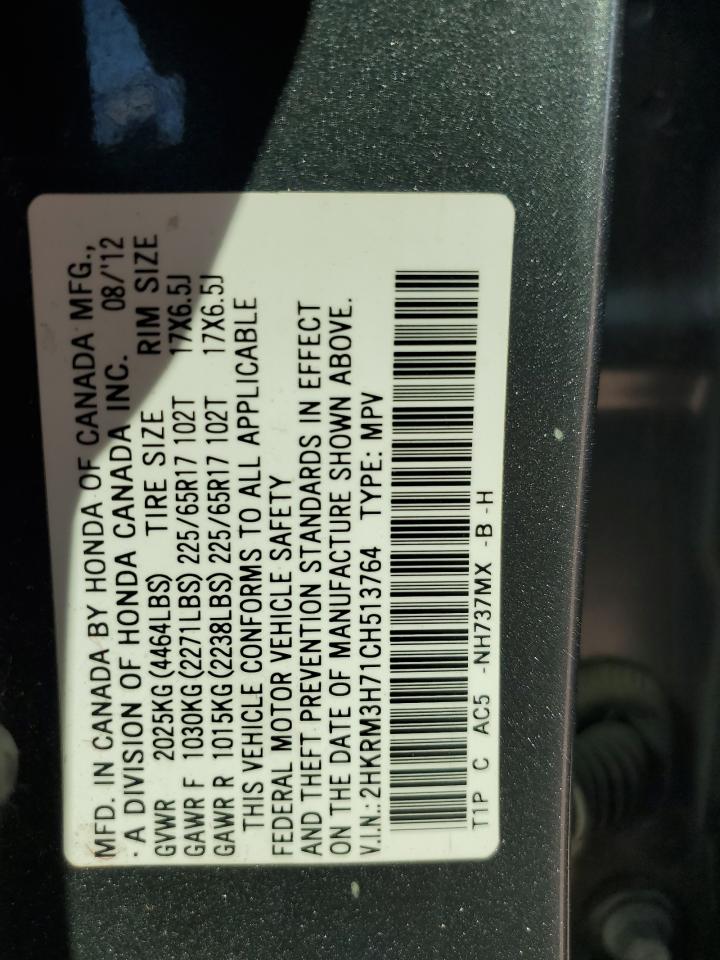 2HKRM3H71CH513764 2012 Honda Cr-V Exl