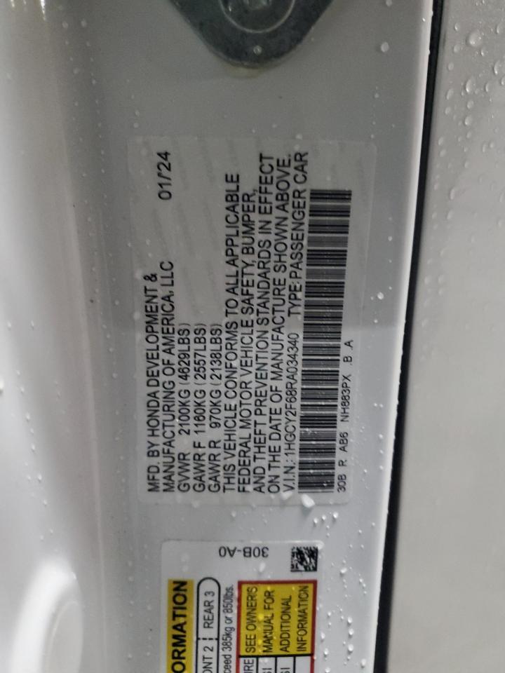 1HGCY2F68RA034340 2024 Honda Accord Hybrid Exl