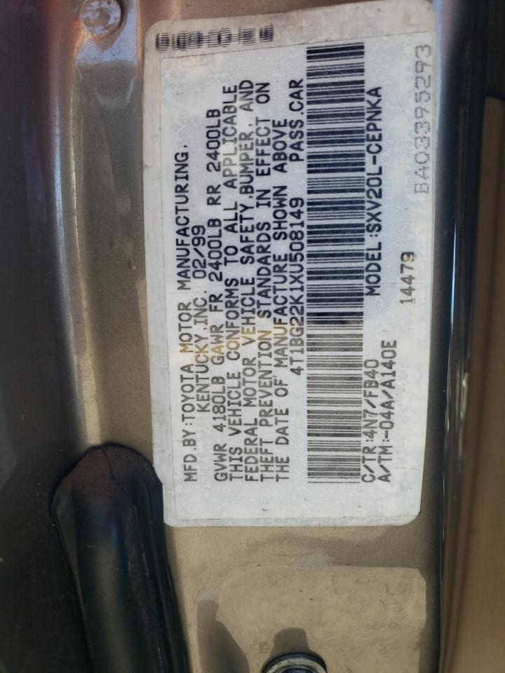 4T1BG22K1XU508149 1999 Toyota Camry Ce