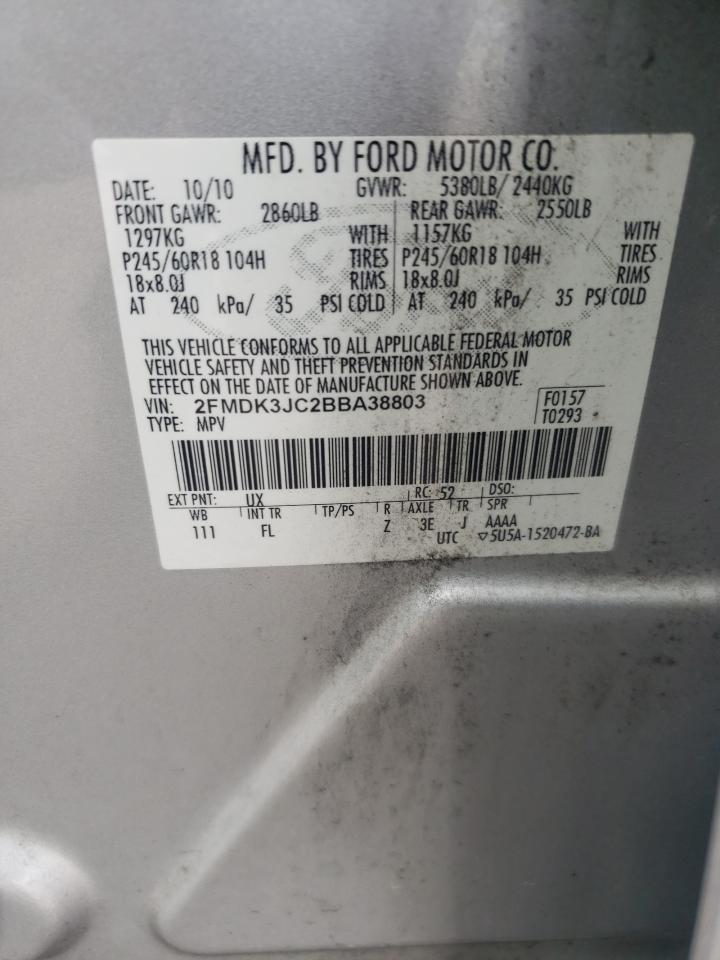 2FMDK3JC2BBA38803 2011 Ford Edge Sel