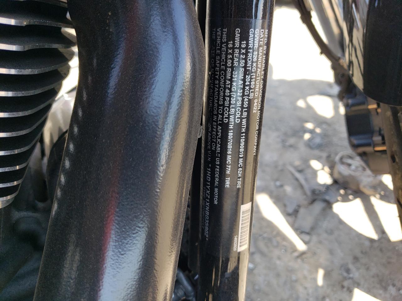 2022 Harley-Davidson Fxlrst VIN: 1HD1YXZ1XNB035902 Lot: 70486434