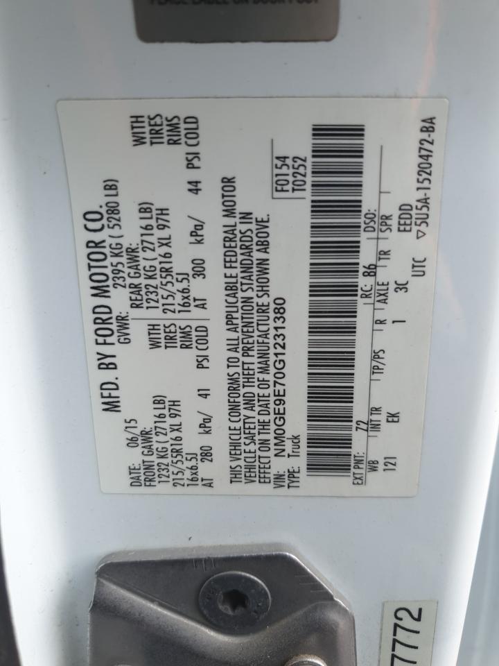 NM0GE9E70G1231380 2016 Ford Transit Connect Xl