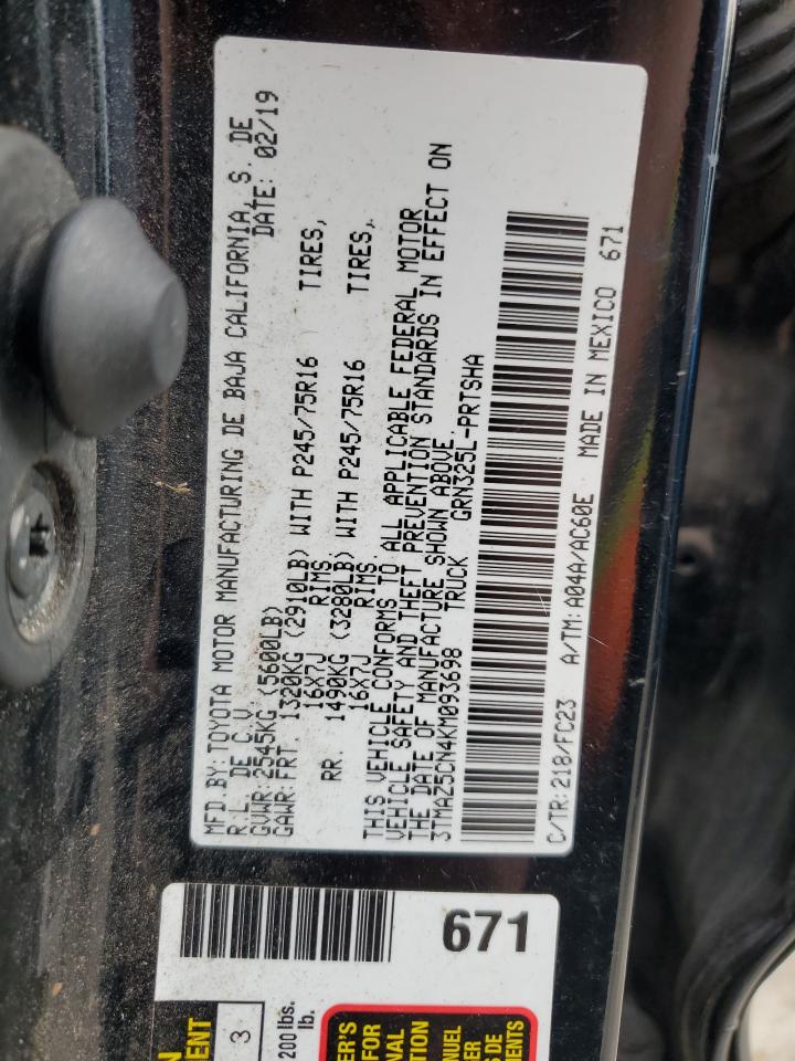 3TMAZ5CN4KM093698 2019 Toyota Tacoma Double Cab