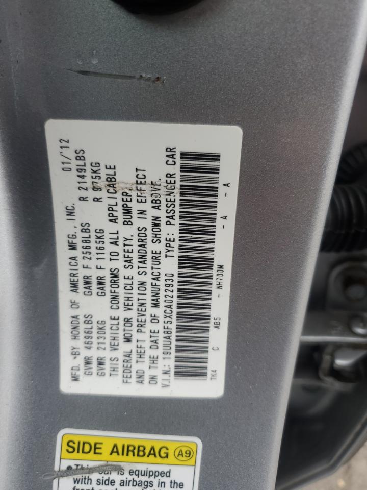 19UUA8F5XCA022930 2012 Acura Tl