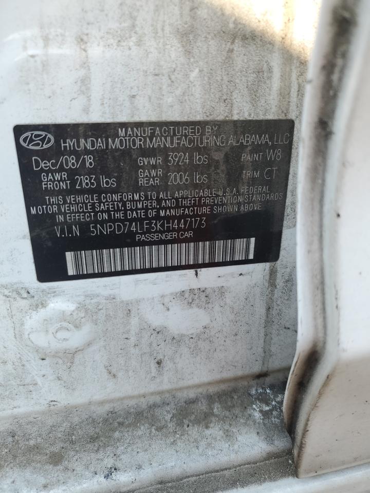 5NPD74LF3KH447173 2019 Hyundai Elantra Se