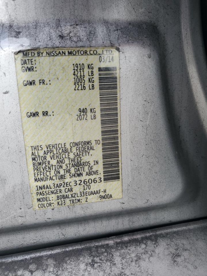 1N4AL3AP2EC326063 2014 Nissan Altima 2.5