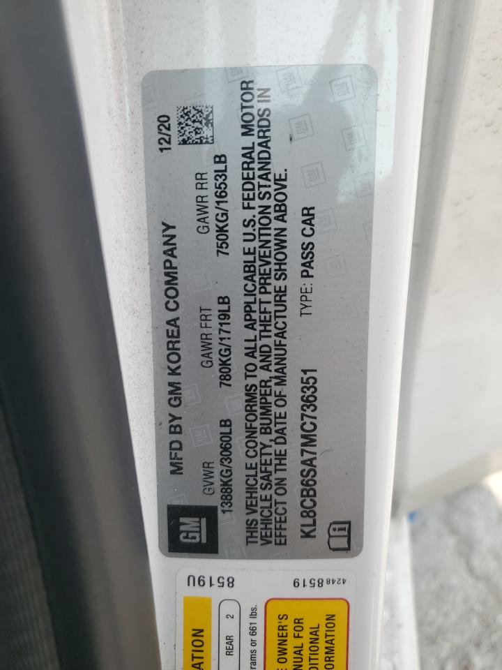 2021 Chevrolet Spark Ls VIN: KL8CB6SA7MC736351 Lot: 70962744