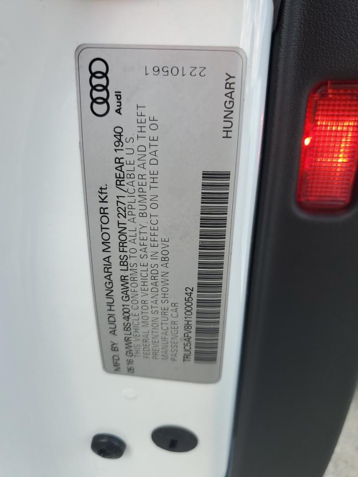 TRUC5AFV8H1000542 2017 Audi Tt