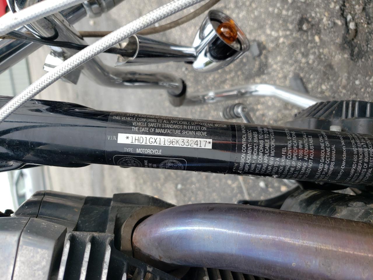 2006 Harley-Davidson Fxdbi VIN: 1HD1GX1196K332417 Lot: 72541204