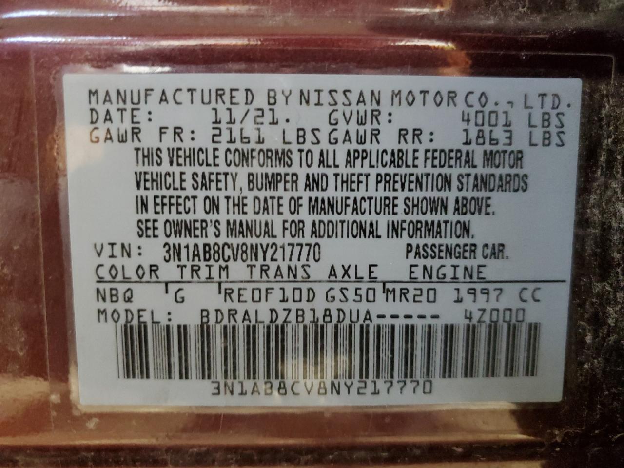 2022 Nissan Sentra Sv VIN: 3N1AB8CV8NY217770 Lot: 61438894