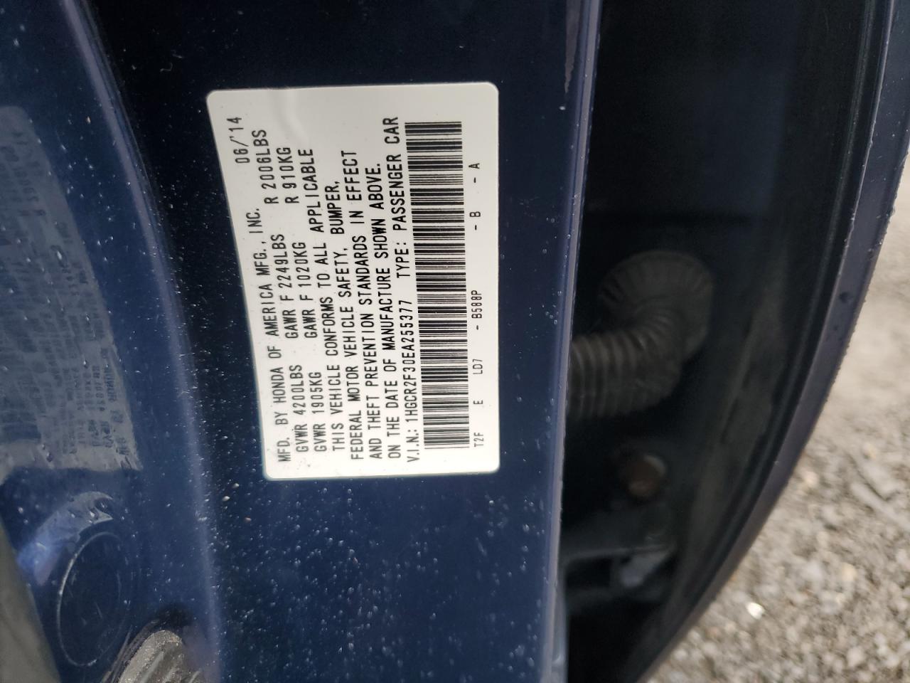 1HGCR2F30EA255377 2014 Honda Accord Lx