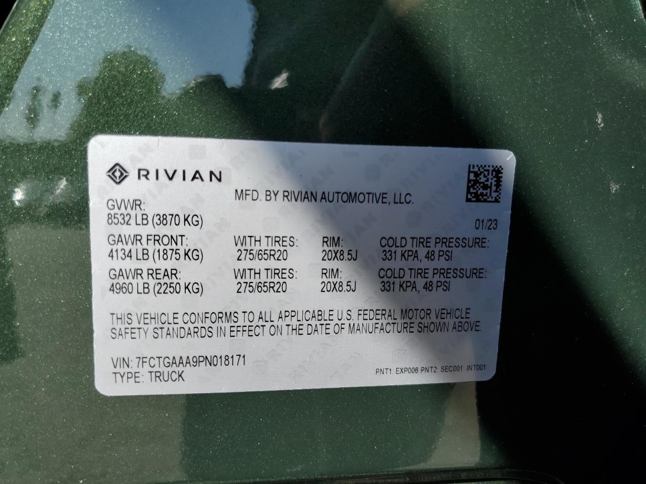 7FCTGAAA9PN018171 2023 Rivian R1T Adventure