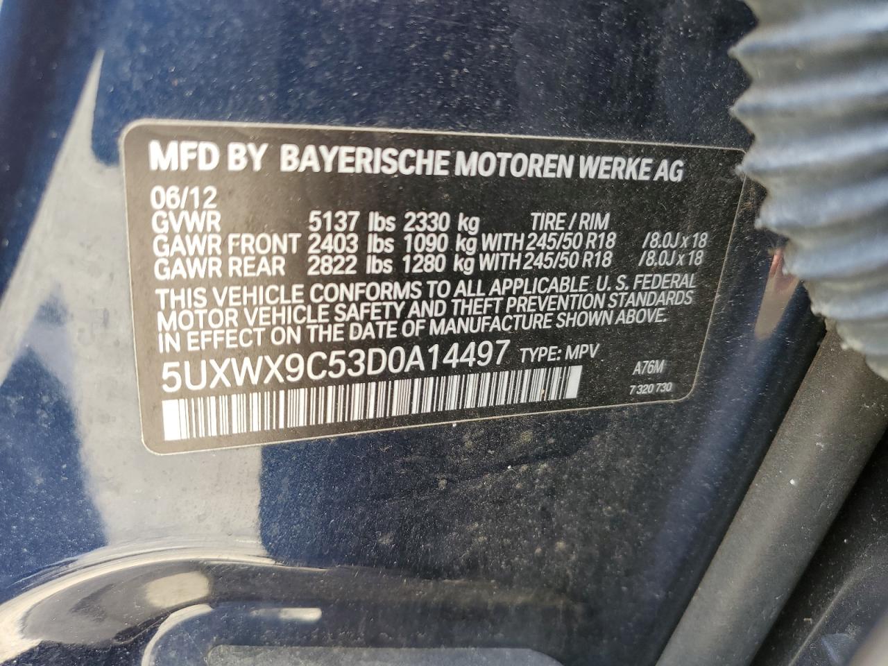 5UXWX9C53D0A14497 2013 BMW X3 xDrive28I