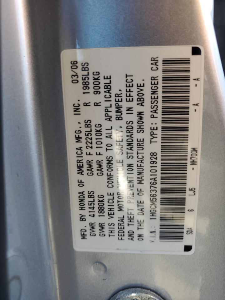 1HGCM56376A101928 2006 Honda Accord Se