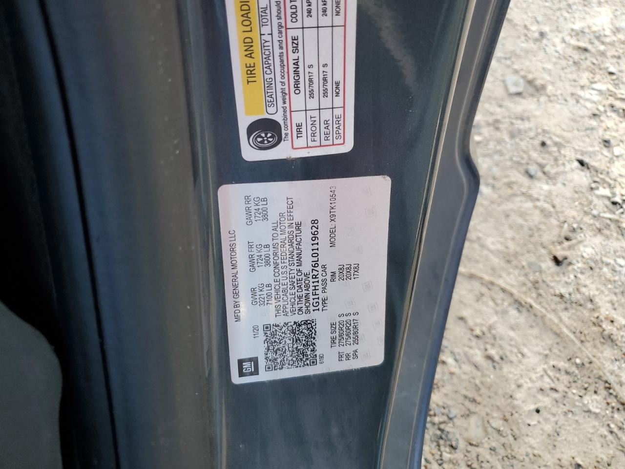 2020 Chevrolet Camaro Ss VIN: 1G1FH1R76L0119628 Lot: 69989184