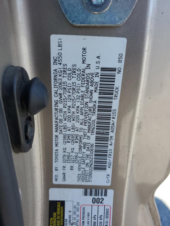 5TENX22N26Z310696 2006 Toyota Tacoma