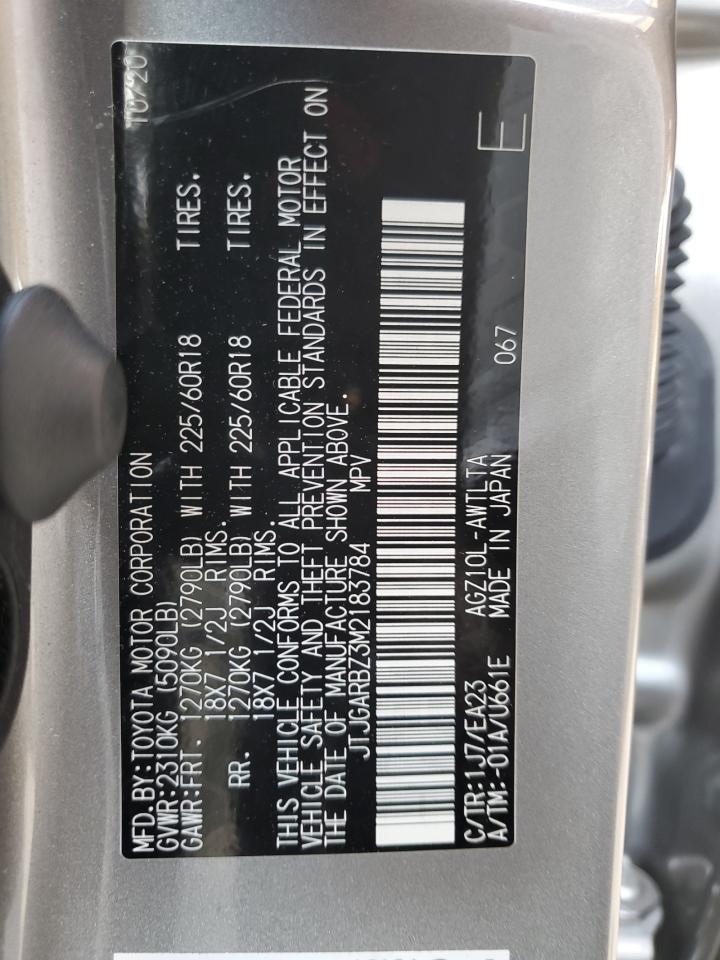 2021 Lexus Nx 300 Base VIN: JTJGARBZ3M2183784 Lot: 71246204