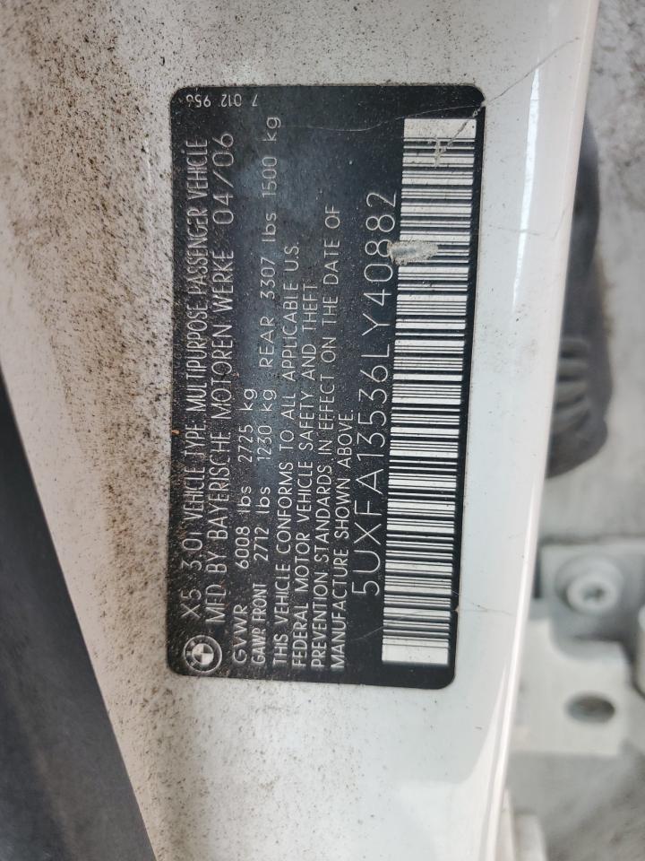 5UXFA13536LY40882 2006 BMW X5 3.0I