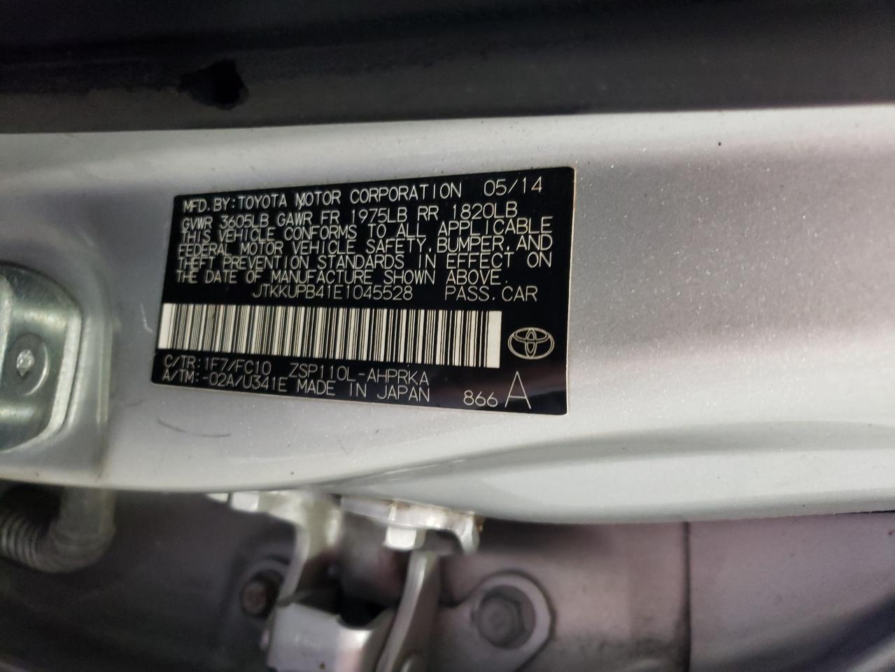 JTKKUPB41E1045528 2014 Toyota Scion Xd