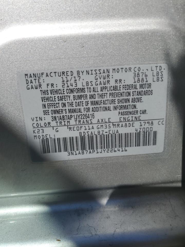 3N1AB7AP1JY226416 2018 Nissan Sentra S