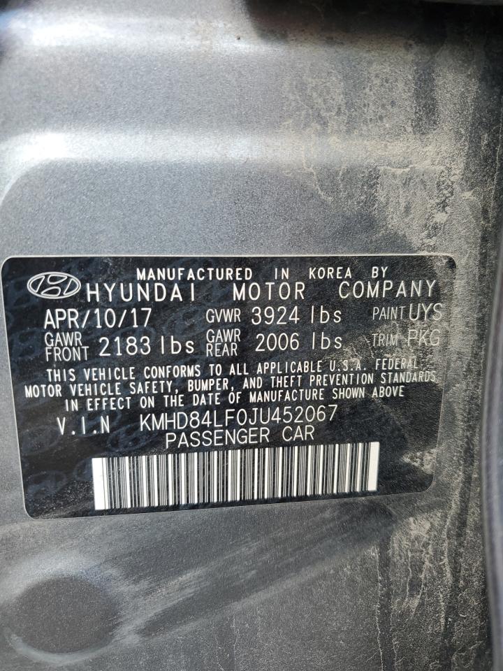 KMHD84LF0JU452067 2018 Hyundai Elantra Sel