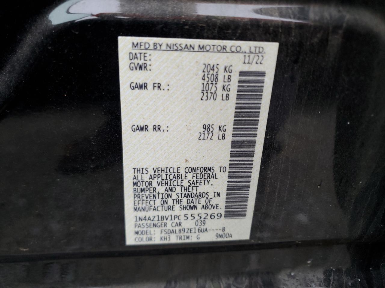 2023 Nissan Leaf S VIN: 1N4AZ1BV1PC555269 Lot: 72755704