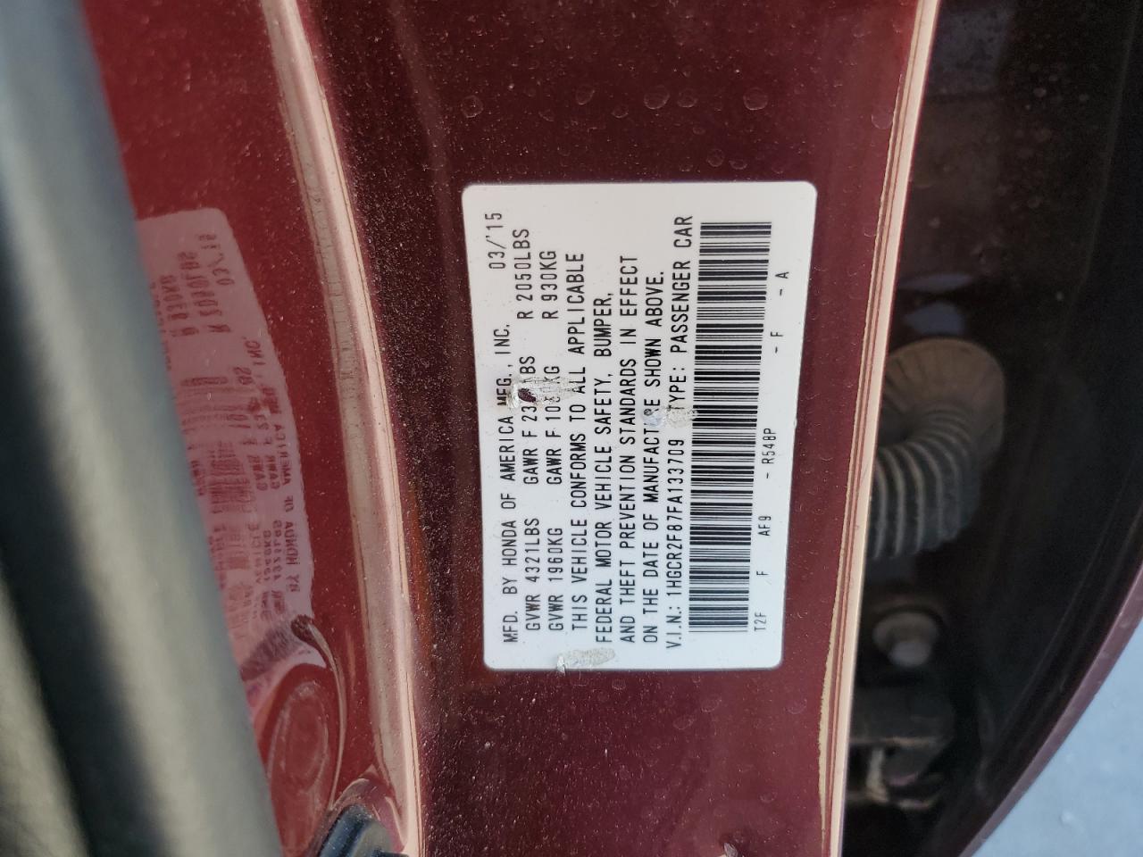 1HGCR2F87FA133709 2015 Honda Accord Exl