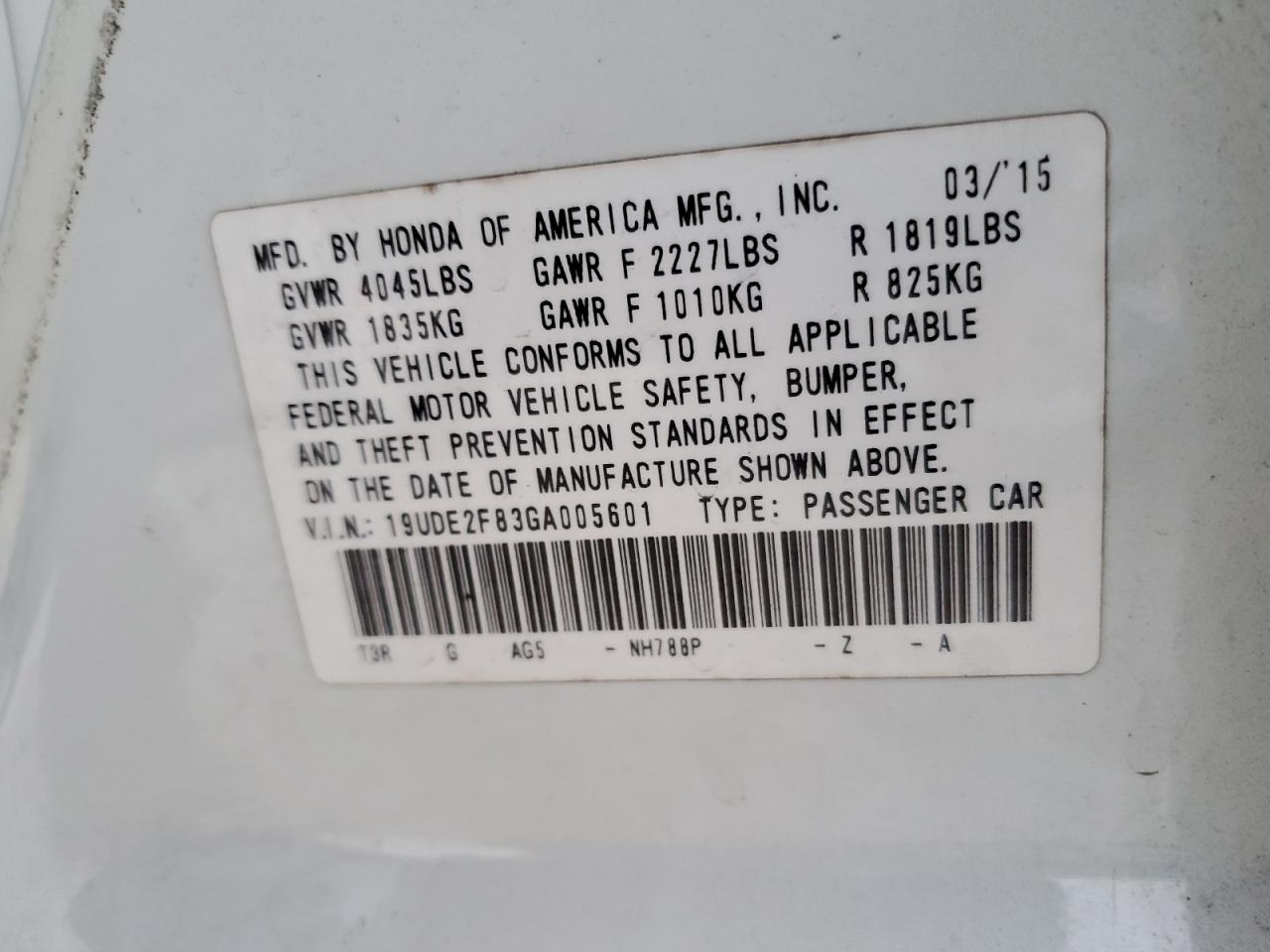 19UDE2F83GA005601 2016 Acura Ilx Premium