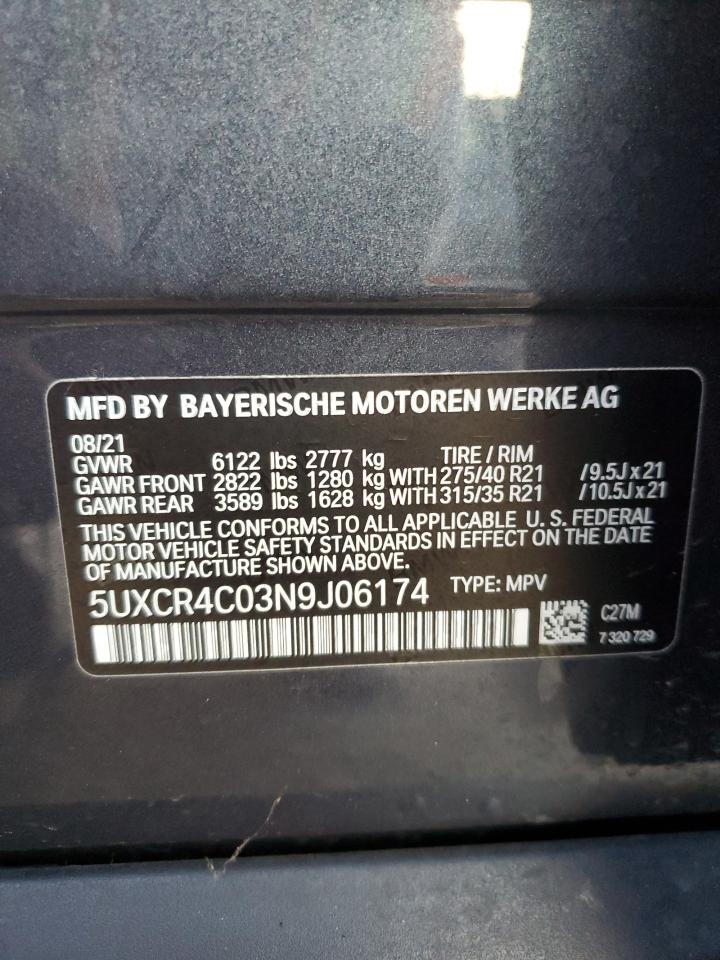 5UXCR4C03N9J06174 2022 BMW X5 Sdrive 40I