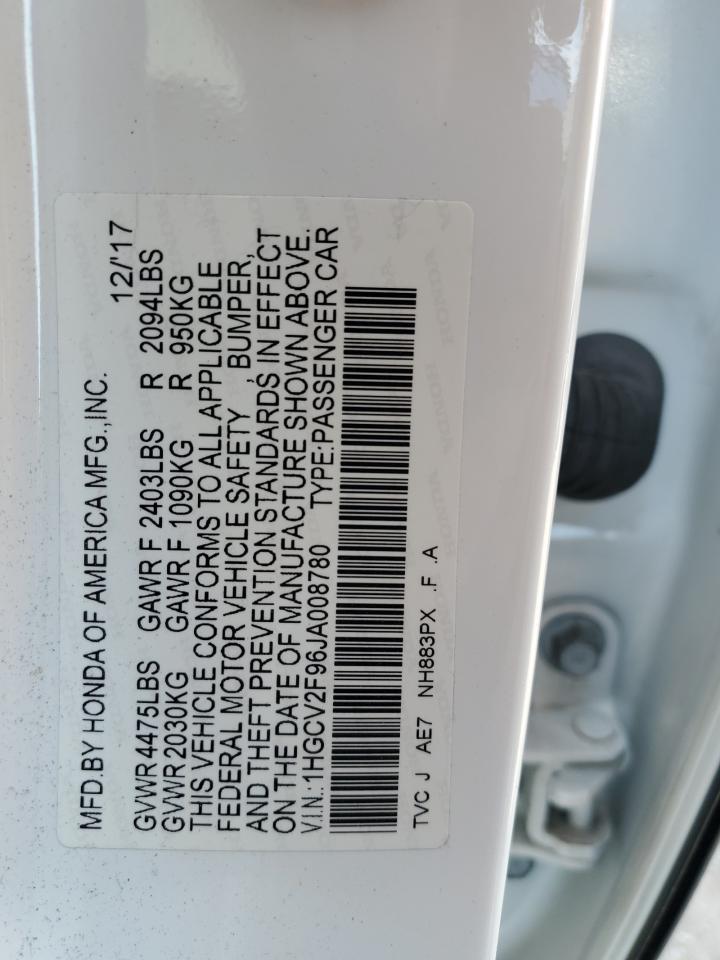 1HGCV2F96JA008780 2018 Honda Accord Touring