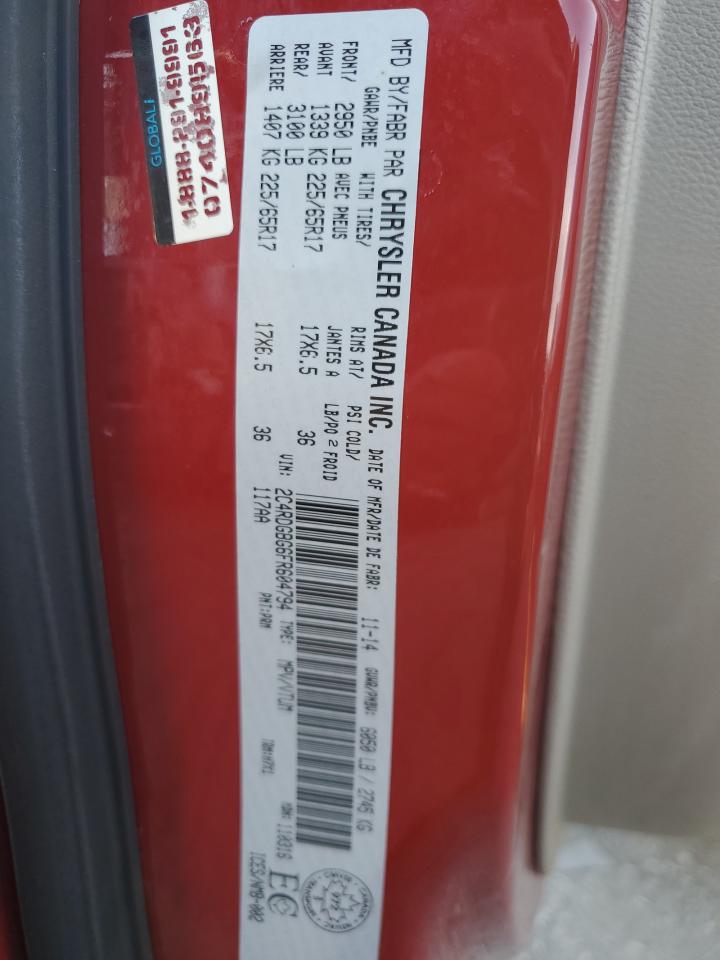 2015 Dodge Grand Caravan Se VIN: 2C4RDGBG6FR604794 Lot: 70176744