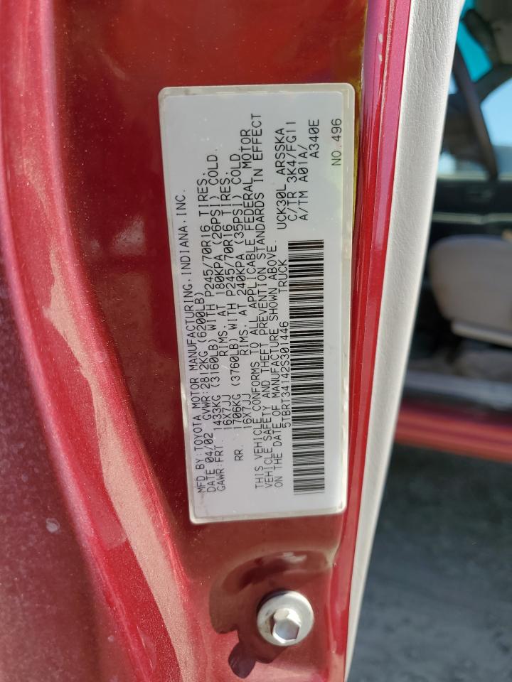 5TBRT34142S301446 2002 Toyota Tundra Access Cab