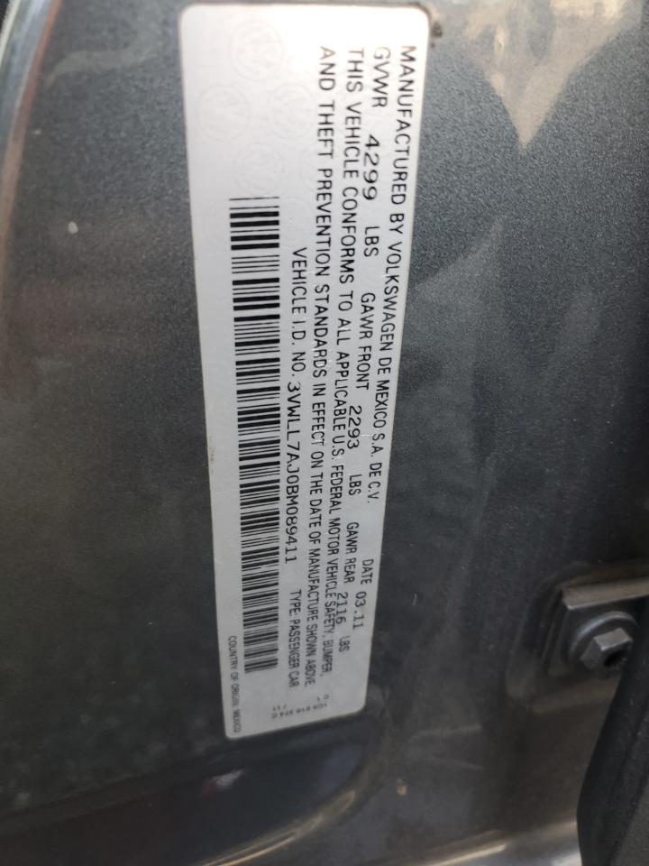 2011 Volkswagen Jetta Tdi VIN: 3VWLL7AJ0BM089411 Lot: 71482954